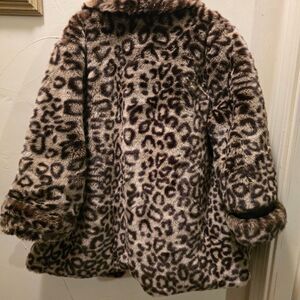 🤎 .Storybook Knits Leopard Print Pea Coat XS